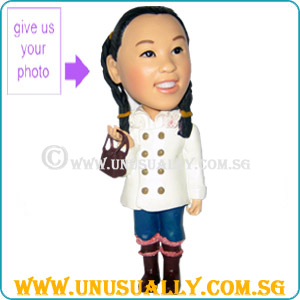 Custom 3D Caricature Fashionable Female Figurine W Bag